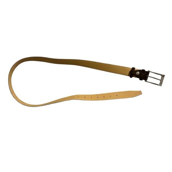 Lanvin Men’s Brown Leather Suede Belt - Size 110/44 - Picture 2 of 5